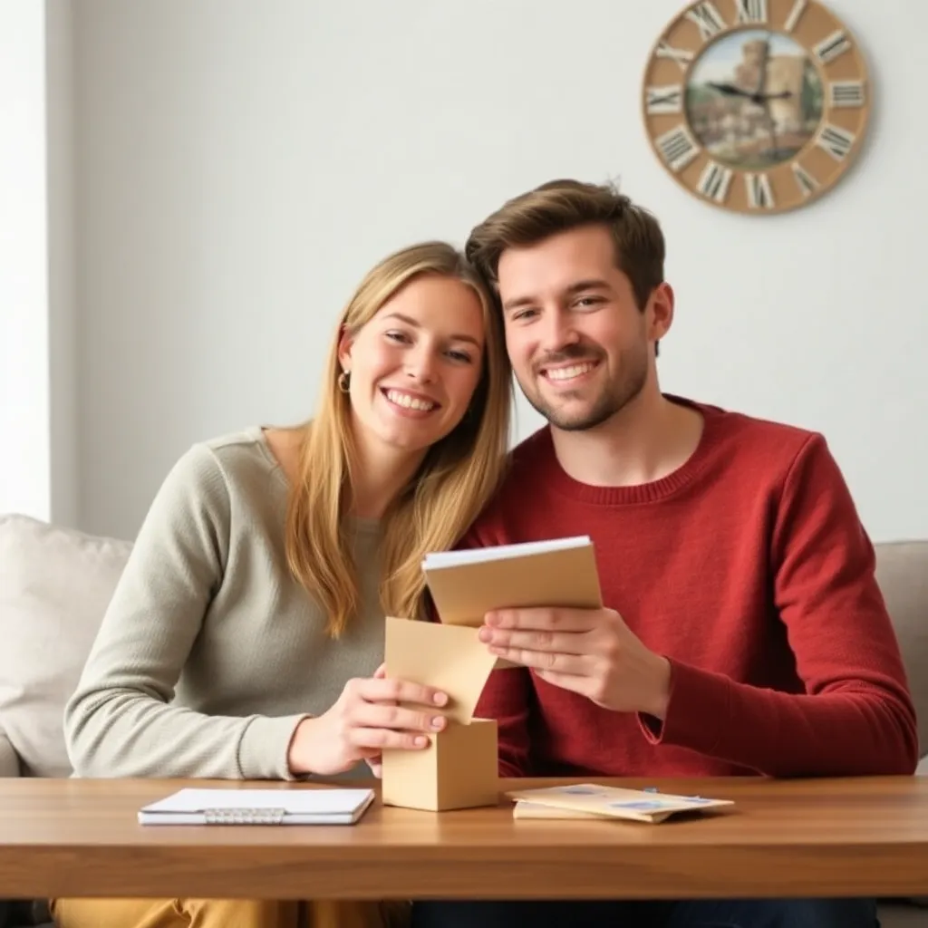 Nederlands stel bespreekt hun financiën aan keukentafel met laptop en documenten